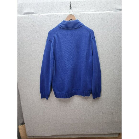Polo Ralph Lauren Mens Blue Half-Zip Sweater XXL 100% Cotton Ribbed Collar & Cuf - Picture 7 of 7